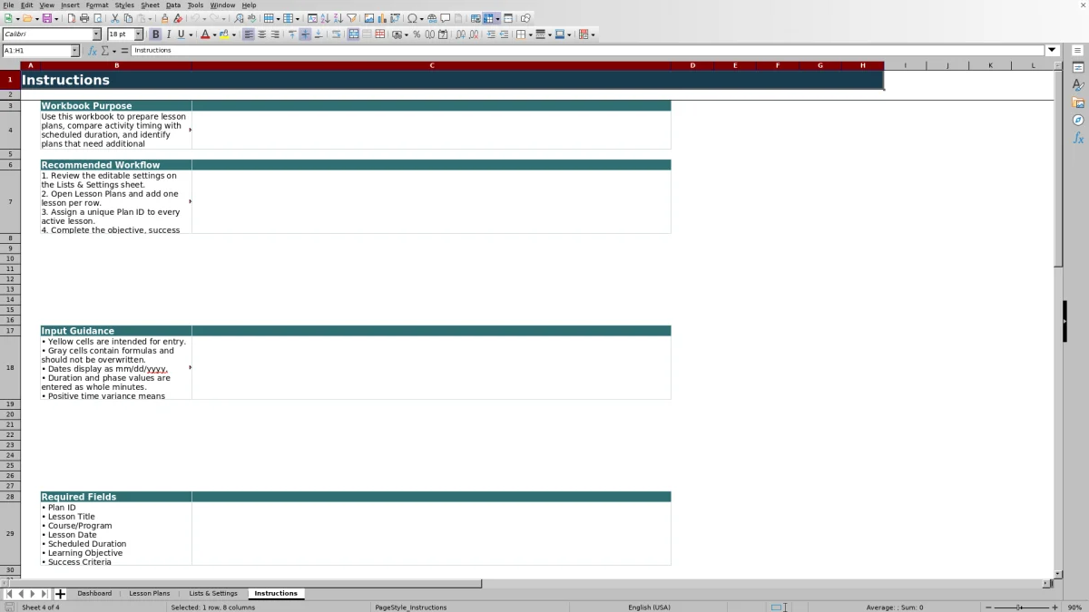 Capture 4 : feuille Instructions — lesson plan template